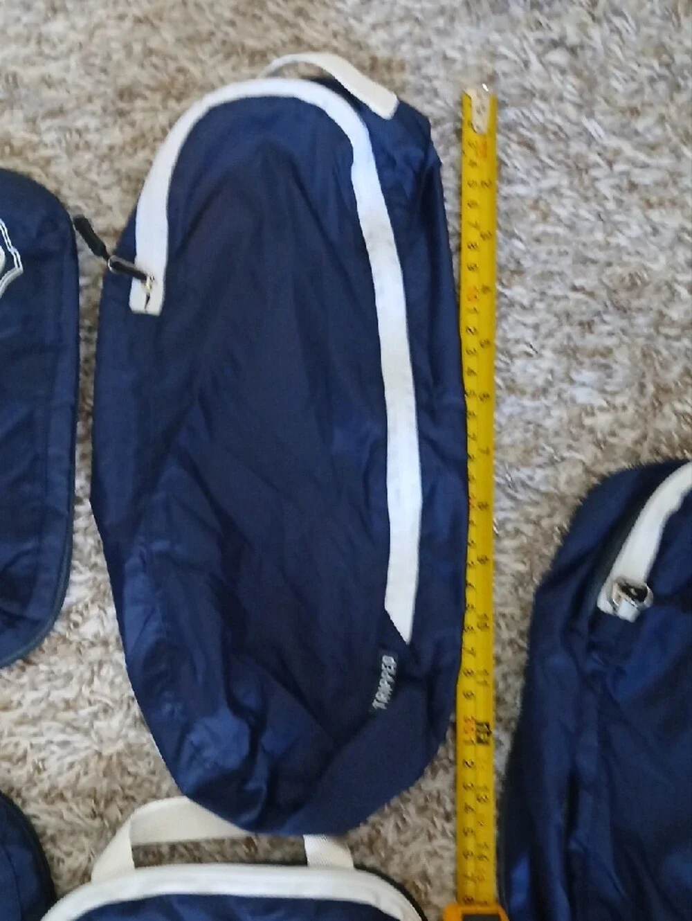 Tripped Travel CompressionPacking Cubes Set Of 5 - Navy with White Trim